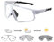 Long Keeper Gafas Ciclismo Fotocromáticas Transparente Bicicleta Gafas de Sol Deportivas para Hombres Mujeres Pesca Running Golf Conducir Futbol Protección UV400 (Blanco)