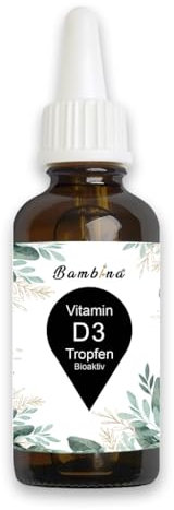 Vitamin D3 Tropfen - (1.000 IE pro Tropfen) - Bioaktiv & Vegan (30ml Glas) - In MCT-Öl gelöst für optimale Bioverfügbarkeit - Ohne Zusätze, In Deutschland hergestellt (Unverpackt)
