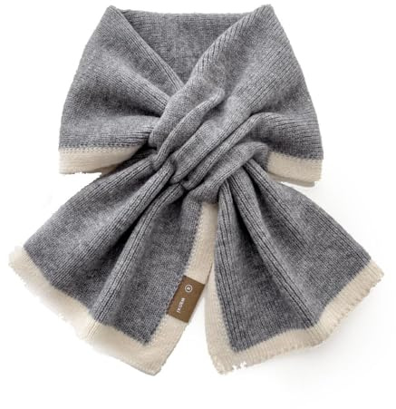 YGSIKY Cute women's knitted scarf collar loop, fashion women's winter scarf, knitted small scarf for women, autumn and winter, cross bow, fishtail shape (Grau,M)