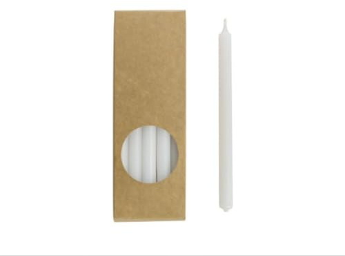 Lot de 20 bougies à tige, hauteur : 17,5 cm, diamètre : 1,2 cm, différentes couleurs, durée de combustion : 3 heures, pour l'avent, Noël, couleur : blanc