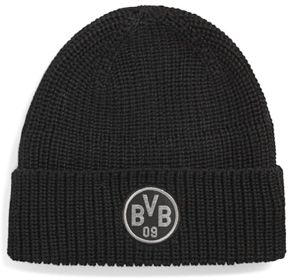 PUMA Erwachsene Borussia Dortmund Essentials Beanie OneSize, Black Flat Medium Gray