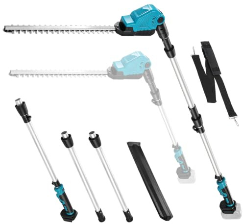 Taille-haie télescopique sans Fil Compatible avec Makita 18V sans Batterie | taille haie à batterie Élagueuse sur perche Coupe-Haies Électrique Idéal Jardin Verger Taille Haie Pour Arbustes