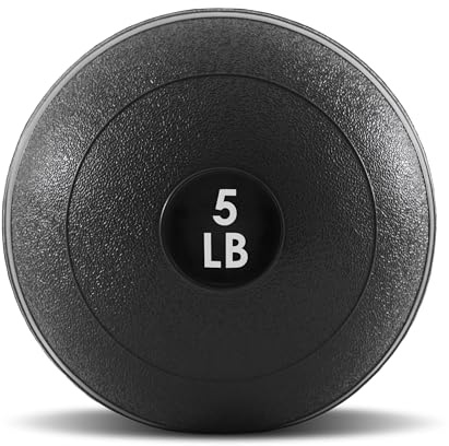 ProsourceFit Slam Medicine Ball, Classic Dead Weight Balls for Strength and Conditioning Exercises, Cardio and Core Workouts, 5lb, Black