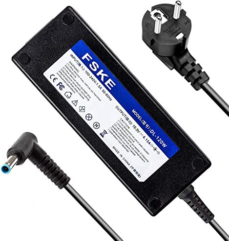 FSKE® 19.5V 6.15A 120W Laptop Netzteil für HP, Ladegerät für HP Pavilion 14 15 Omen WASD 15 17 Envy TouchSmart 15 17 etc Notebook Ladekabel Adapter Steckergröße:4,5 * 3,0mm