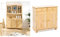 Inter Link Buffet Vitrinenschrank Küchenschrank Geschirrschrank Kiefer Massivholz Natur lackiert & Kommode Anrichte Sideboard Mehrzweckschrank Beistellschrank Kiefer massiv Natur lackiert
