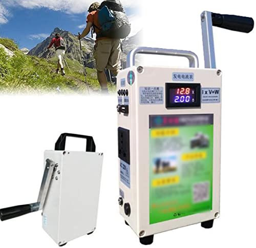 Inversor de Corriente, Generador para Exteriores Generador de manivela Manual portátil, Generador de manivela Manual pequeño de 150 W, para emergencias, campamentos, Cortes repenti