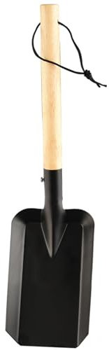 Pelle à Charbon, Pelle à Cendre 15x4 Pouces à la Feuille de cheminée en Fer épaissie avec poignée de chêne sans Glissement