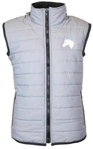 MS-Trachten Kinder Winter Reitweste Steppweste Winterweste Moni Silber Grau (122-128)