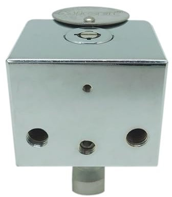 MICEL - 13370 - Candado Cuadrado de Seguridad con Grillete de Acero Inoxidable, Llave Tubular y Cilindro de Latón, ideal para Puertas, Armarios y Contenedores, acabado Cromado Brillo, 50 x 85 x 60 mm