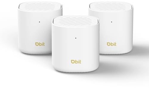 DBIT AX3000 WiFi 6 Mesh Wi-Fi System | 6,500 Sq Ft Coverage & 150 Devices | Dual-Band, Seamless Roaming, Parental Controls | Replaces Wireless Router and Extender | 2 Gigabit Ports Per Unit (3-Pack)