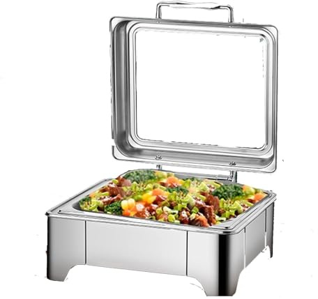 6 litros Visualización Scaldavivande Da Buffet, Rectángulo Calentador De Alimentos, Calienta Platos De Acero Inoxidable, Per Party, Feste, Matrimoni, Banchetti(1 grid)