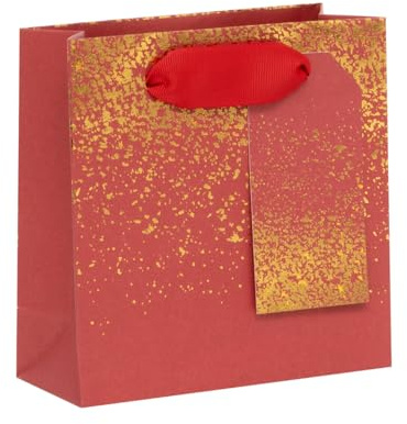 Ballyhoo Happy Birthday Shimmer Red Small Gift Bag 14 x 14 x 6 cms. Perfect for Smaller Gifts