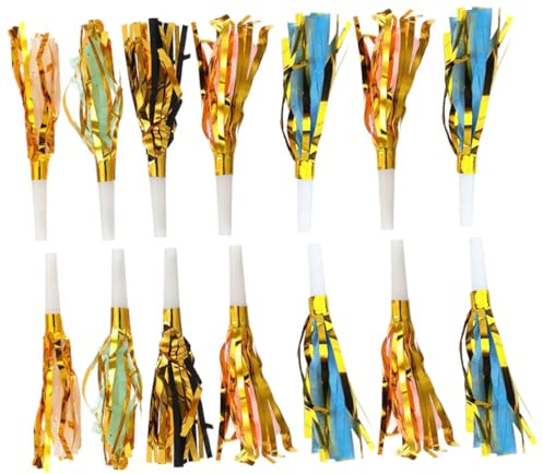 DEARMAMY 30 Bocinas de Fiesta Flecos Silbatos de Bocina para Cumpleaños y Eventos Artículos para Hacer Ruido Infantiles y Adultos Colores y 30 Piezas