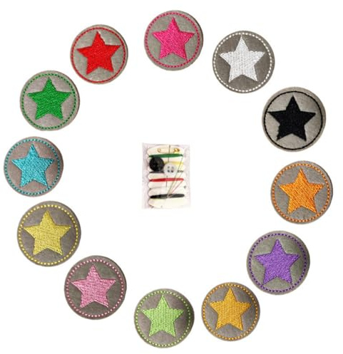 YAZWUR Toppe termoadesive riparazione, 12 pezzi, per bambini e adulti, adesive per tessuti, toppa per vestiti, da applicare con ferro da stiro, cucire jeans, vestiti e tessuti (Multicolore)