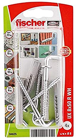 Fischer 094625 – Blister cheville nylon UX 8 x 50 WHK NV