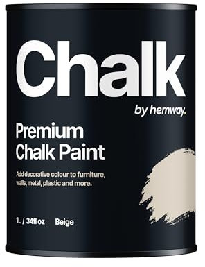 Chalk Paint Beige Furniture Paint 1L, Matt Finish Shabby Chic, Chalk Furniture & Walls, Quick Dry & 1 Coat, Hemway