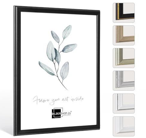 Bildershop-24 Cornice portafoto Kalypso, cornice barocca 42 x 59,4 cm (DIN A2), nero (opaco)