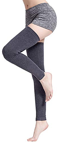 Milya Scaldamuscoli lunghi invernali da donna, in cashmere, scaldamuscoli sopra il ginocchio, a maglia, grigio scuro, Länge 55cm