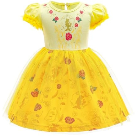 Lito Angels Deguisement Robe Princesse pour Bebe Fille, Anniversaire Fete Carnaval Costume Coton Casual Ete, Taille 12-18 mois