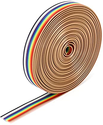 QWORK® Flachbandkabel, Jumper Kabel Breadboard Kabel 10 Polig 1,27mm Rastermaß für 2,54 mm Stiftleisten Steckverbinder, 6M