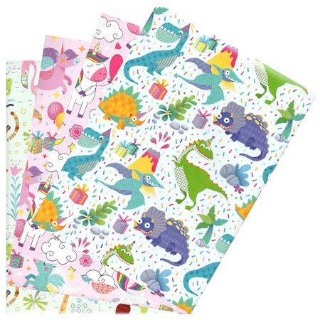 ARKRAFT Geschenkpapier Set 4 Blatt XXL Format Fsc Papier (Minale)