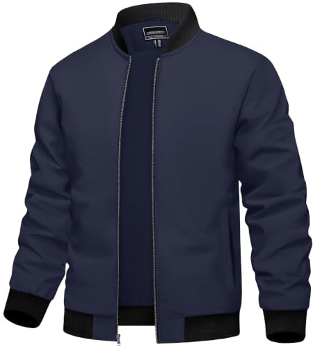 TACVASEN Chaquetas de Hombre Chaqueta de Béisbol Informal Inteligente Chaquetas Cortavientos Ligeras Chaqueta de Verano al Aire Libre