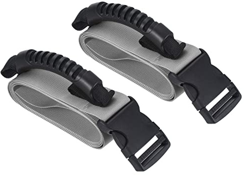 PATIKIL Carrying Strap with Handle 2Pcs Adjustable Nylon Belt, Gray | For Moving Lifting Boxes Grocery Luggage