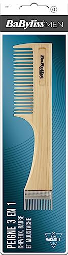 Babyliss MEN - Peigne 3 en 1 - Peigne pour cheveux, barbe et moustaches - 5 ans de garantie