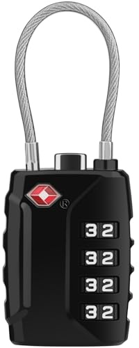 Lucchetto Valigia,[Ultima Versione] Diyife Lucchetto TSA,Lucchetto Valigia Aereo,Lucchetto Zaino 4 Cifre,Lucchetto Valigia USA per Viaggio Custodia, Valigie, Armadietto (Nero)