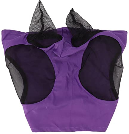 Maschera per Mosche da Cavallo, Maschera per Mosche in Rete per Cavalli Maschera per Cavallo Elastica Traspirante con Protezione per Le Orecchie Adatta per Attrezzatura Equestre