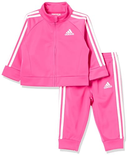 adidas 2-Piece Classic Tricot Track Suit Jacket & Pants Tracksuit Set, Pink Magenta, 12 Months for Babies, Magenta Pink, 12 Months