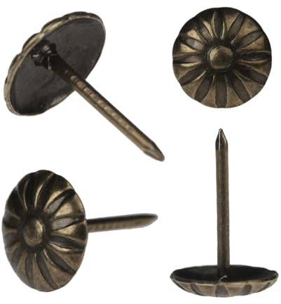 Upholstery Tacks for Furniture Vintage Upholstery Nails Tacks for Decorative 200Pcs Furniture Sofa Thumb Nails Pins Assortment Kit 7/16 Head Diameter Upholstery Nails Decorative Tacks for Furniture