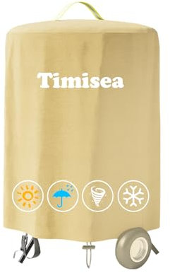 Timisea Cubierta para parrilla de bolas, cubierta redonda para barbacoa de bolas 210D, Oxford, resistente a la intemperie, cubierta redonda para barbacoa de carbón vegetal (70 x 70 cm)