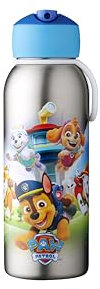 Mepal - Borraccia Ermetica Flip-up Campus - Borracce Ermetiche per Bambini - Borraccia in Acciaio Inox - 9 Ore di Calore e 12 Ore di Freschezza - Senza BPA - 350 ml - Paw Patrol Pups