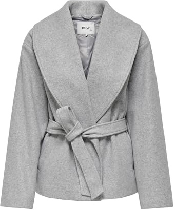 ONLY Femme Onlaugusta Life Otw Court Manteau, Gris Clair Chiné, L EU