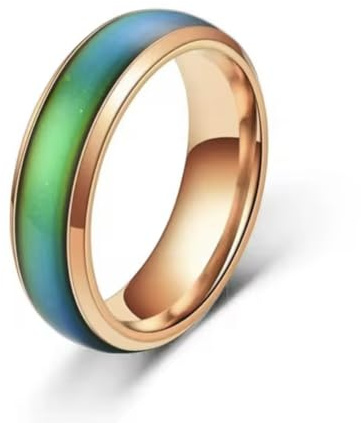 Anillo de estado de ánimo, cambio de color, divertido sensible a la temperatura, gran regalo, para todas las edades, diferentes colores de banda, negro, rosa, oro, plata, resistente al agua, Cristal