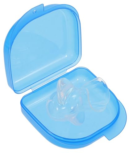 COLLBATH Dispositivo Antirronquidos De Silicona Para Dormir Cubre Lengua Mini Para Controlar Ronquidos Cómodo y Reutilizable Con Cubierta Azul Para Respiración Nasal y Viaje