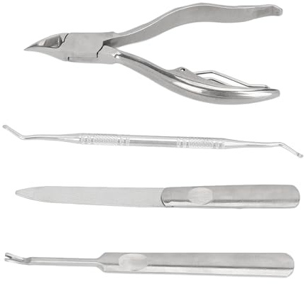 Juego de Pinzas para Cutículas, Herramientas de Manicura Profesionales de Acero Inoxidable para el Hogar y el Salón