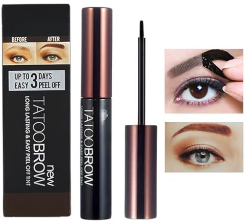 Tattoo Brow Peel Off Eyebrow Gel Tint Eyebrow Tint Light Brown Semi-Permanent Colour Waterproof Peel OffEyebrow Gel Lasts Up To 3 Days PeelOffEyebrow DyeEyebrow Colours Tattoo Brow (lightbrown)