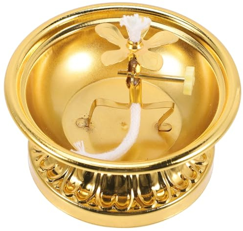 FUNOMOCYA Brass Butter Lamp Retro Vintage Home Decoration | Brass and Cotton Rope, Golden Finish, Easy to Clean, Home Bedroom Living Room Party Use