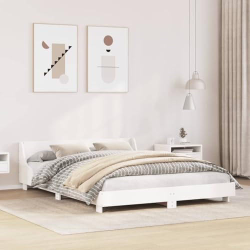 Generico Letto Senza Materasso Bianco 120x200 cm Legno Massello di Pino,Bianco,23.8kg,850732