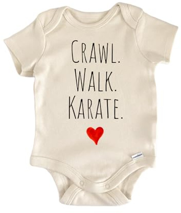 NOFO VIBES Crawl Walk Karate - Baby Boy Girl Clothes Bodysuit Funny Cute