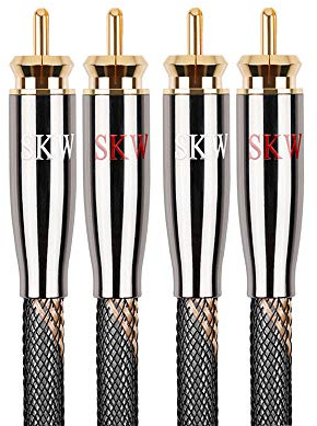 SKW Audiophiles RCA Cable 2RCA Male to 2RCA Male HiFi System Interconnect Cable with Diameter 7mm 3.2ft/1M