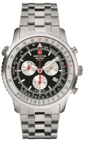 Swiss Alpine Military Herren-Armbanduhr Analog Quarz 7078.9 Edelstahl, Stahl/Stahl/Sw-SI – 9137sam, Armband