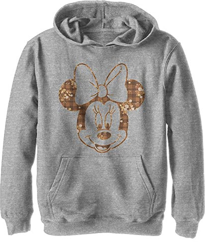 Disney Jungen Fall Floral Plaid Minnie Hoodie, Sportlich Heather, M