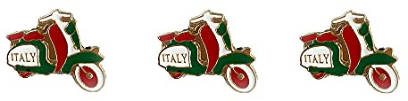 Broche pour Vêtements/Tissu. Modèles à thème Tricolore. Couleur Or. Paquet Multi-pièces. Conçu en Italie. (Moto Tricolore, 3)