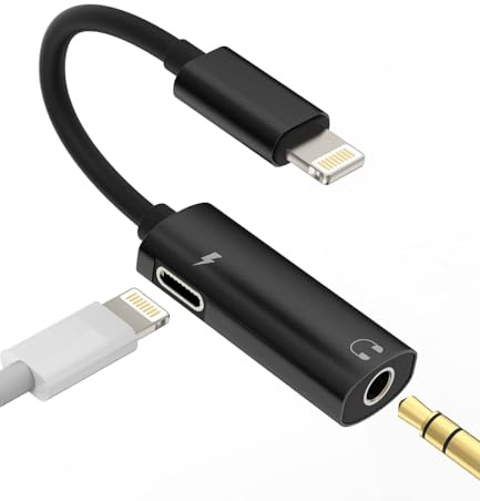 iPhone hörlursklänk adapter (2-i-1) AUX-kabel 3,5 mm till Lightning strömförsörjning snabb laddare Apple MFI certifierad snabbladdare laddningskontakt splitter tillbehör för 14 13 12 11 Pro Max 8 7plus 6 5