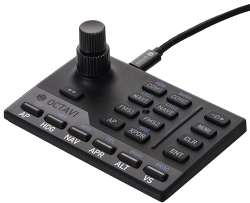 Octavi IFR-1 – Cockpit compatto tutto in uno, prodotto in Germania, controller di volo per COM, NAV, FMS, pilota automatico, XPDR e altro, controlli ad alta precisione per allenamento immersivo e