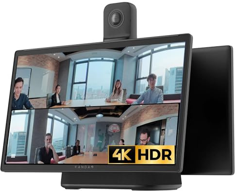 KanDao Meeting Ultra 5-in-One Conference Room Camera System, Ultimate 4k HDR 360° AI Smart Zooming Web-Conferencing Solution, 15.6 Touchscreen, Build-in System, Meeting Room Conference Center