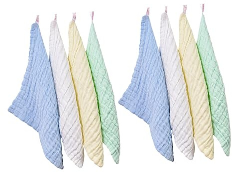 Healifty 8 Pezzi Asciugamano Per Il Viso Del Bambino Asciugamano Per La Casa Salvietta Di Mussola Panni Per Lavare i Bambini Morbide Salviette Per Bambini Neonato Sei Piani Cotone